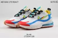 nike hommes air max 270 react trainers ct1634-100 36-46